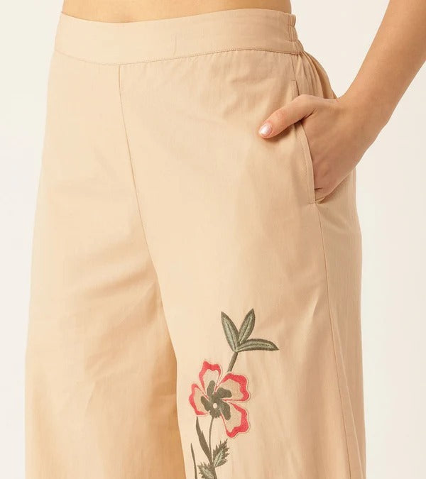 Co-ord Set with Floral Embroidery