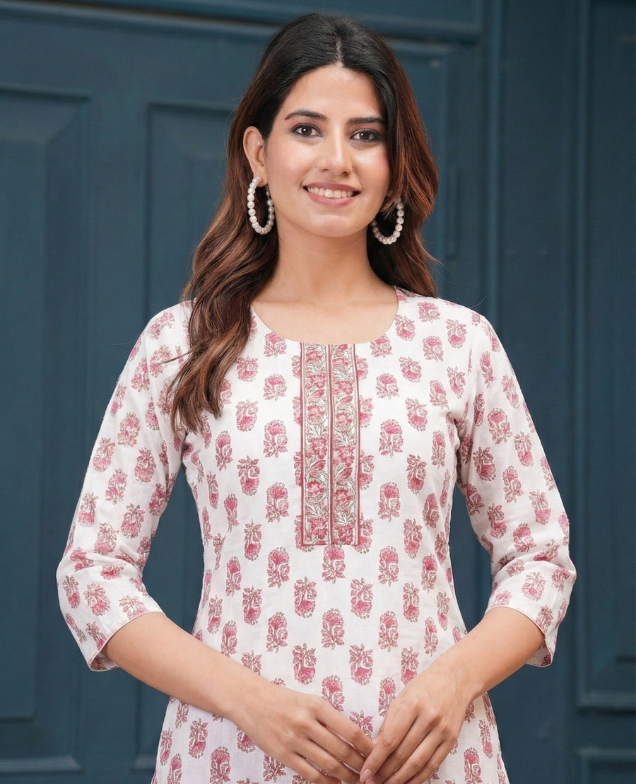 Rayon Printed Straight Kurti