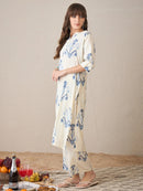 Rayon Printed Kurti Pant Set