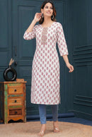 Rayon Printed Straight Kurti