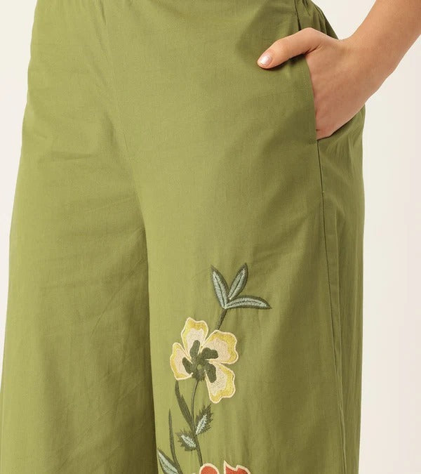 Co-ord Set with Floral Embroidery