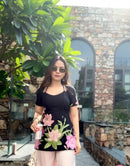 Laila Floral Print Short Kurti (Cotton Taj)