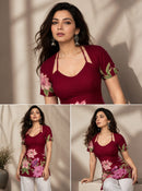 Laila Floral Print Short Kurti (Cotton Taj)