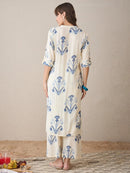 Rayon Printed Kurti Pant Set