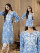 Cotton Floral Printed Embroidery Kurti